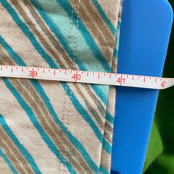 *DONATED* LOFT | Women’s Maxi Dress w/ Left Side Slit | Blue Tan Cream - Picture 6 of 10